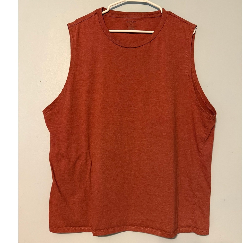 Arizona Jean Co XXL Sleeveless Muscle Tee Rust Orange Crew Neck Top 2051